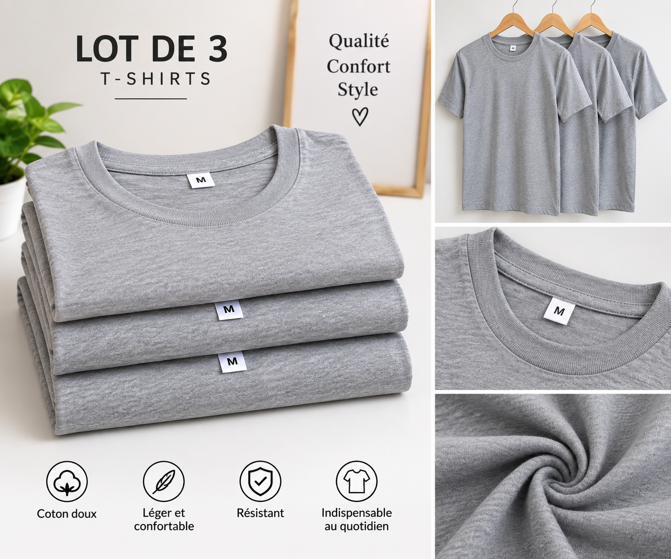 Lot de 3 T-shirts 